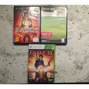 Fable 1 Xbox Disc and Case, Fable 2 Disc Only, & Fable 3 CIB Xbox 360